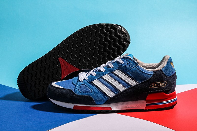 Mens New Adidas Originals Style ZX750 trainers Blue White